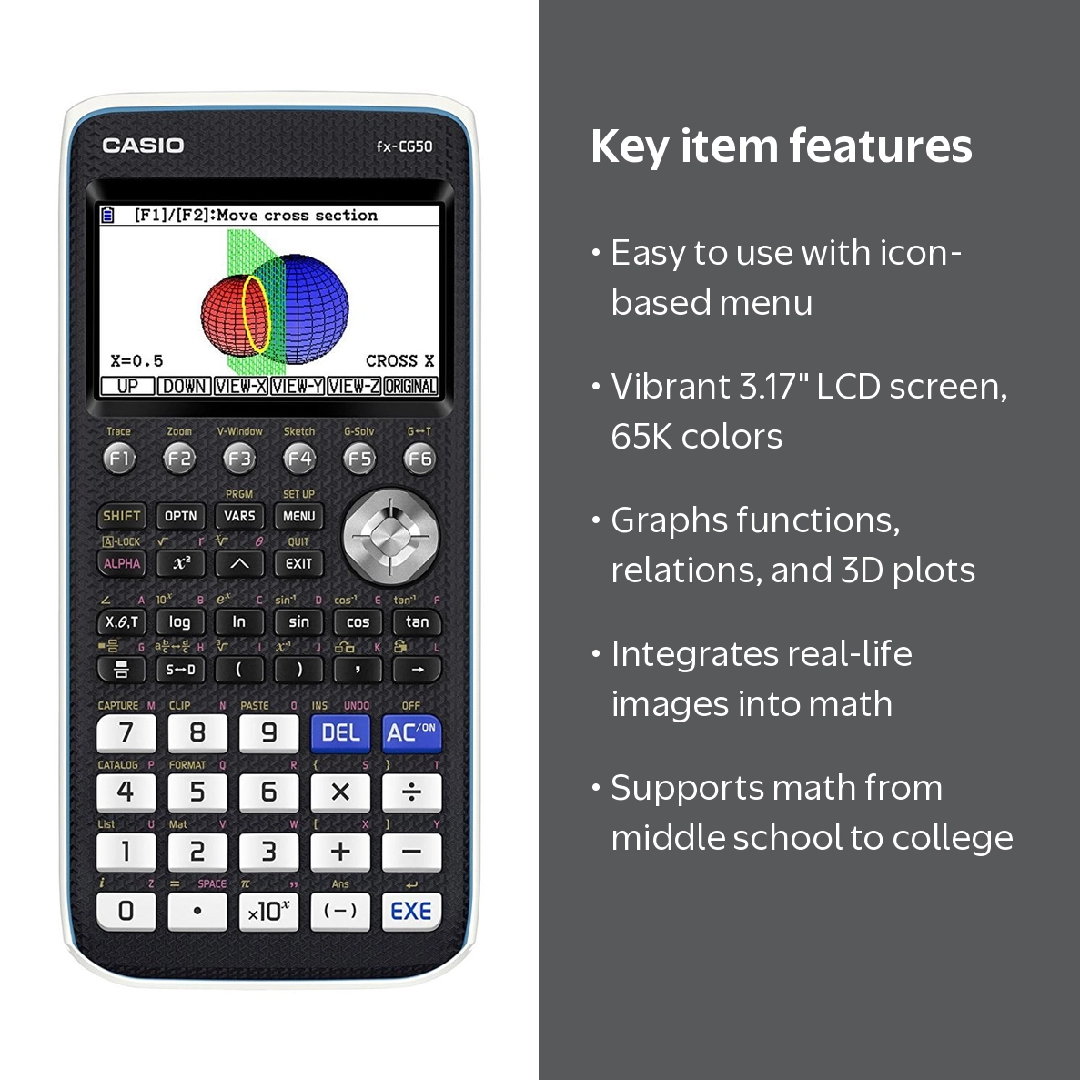 Casio Color Graphing Calculator, Natural Display, Black - Walmart