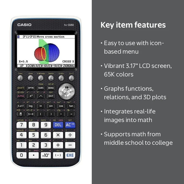 Casio, High Resolution Color Graphing Calculator, Black - Walmart.com