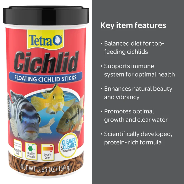 Tetra TetraCichlid Floating Cichlid Sticks Fish Food - Walmart.com