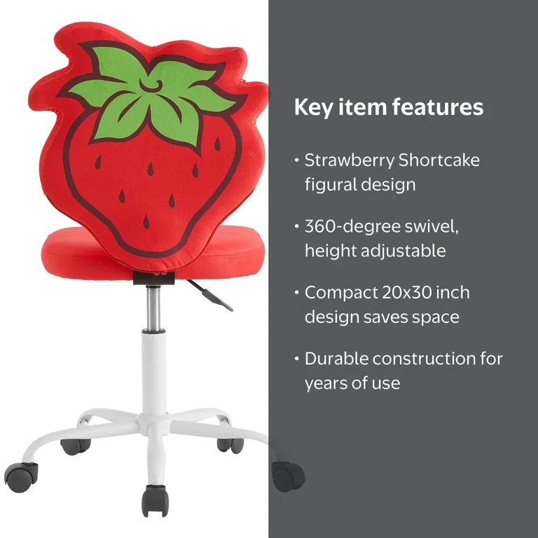 Strawberry Shortcake , Kids Figural Desk Chair, Red - Walmart.com