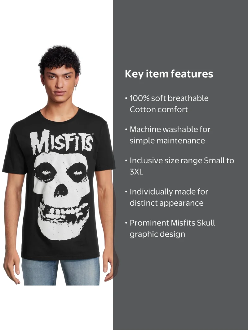 MISFITS スカルデザイン Tシャツ XL.コピーライトあり MISFITS スカル