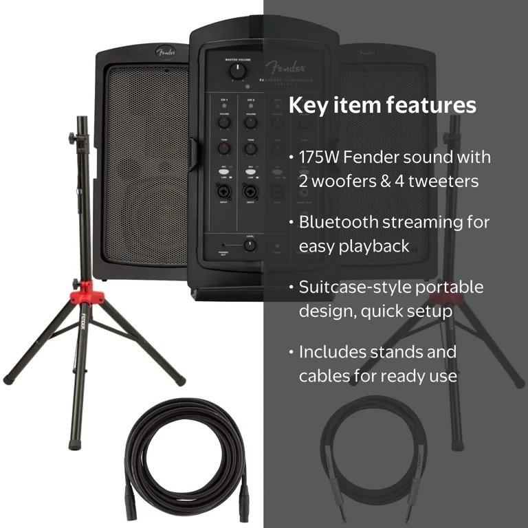 Fender Passport Conference S2 Portable PA System Bundle with