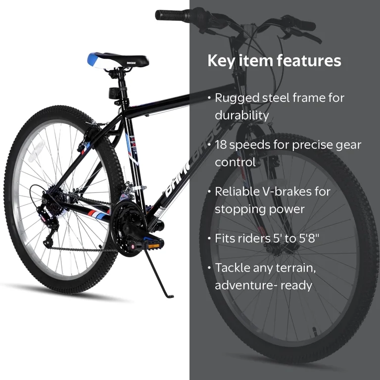HILAND Mountain Bike 26 inch, 18 Speeds, High-Carbon Steel Frame