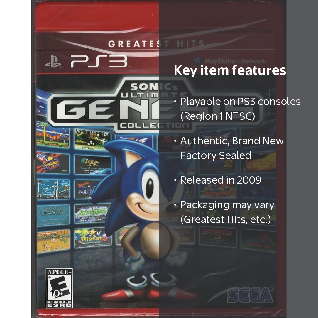 Sonic Ultimate Genesis Collection (Greatest Hits) PS3 (Brand New