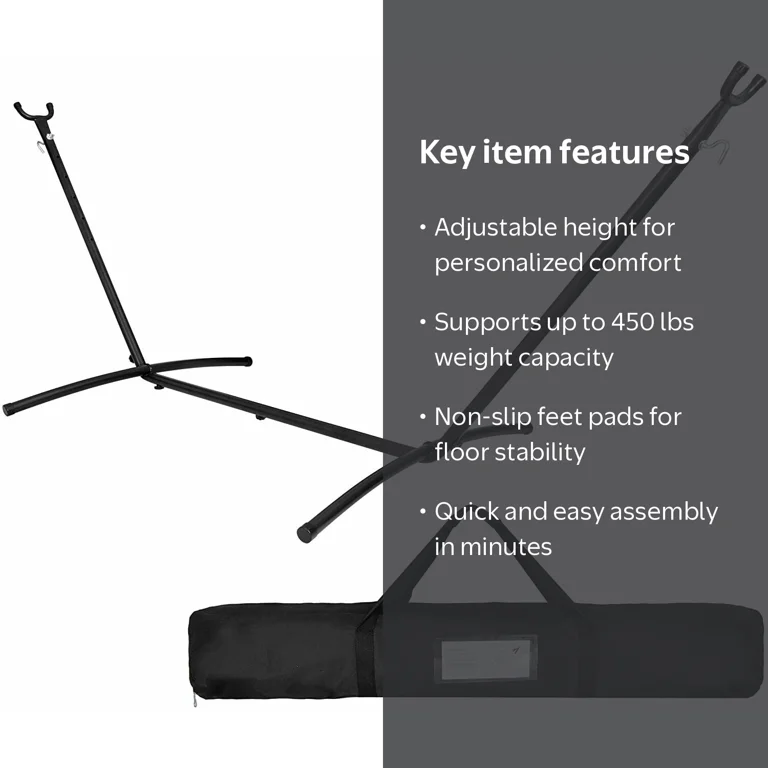 ZENSTYLE Heavy Duty 9FT Portable Hammock Stand with Adjustable