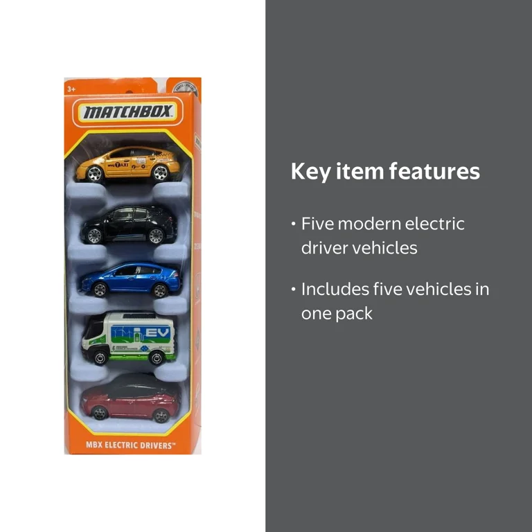 Matchbox Cars Set - 5 pack MBX Electric Drivers - Walmart.com