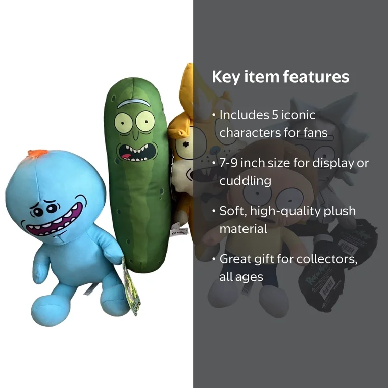 Set of 5 Toys Rick and Morty Plush 7-9 inch Adult Swim - Walmart.com