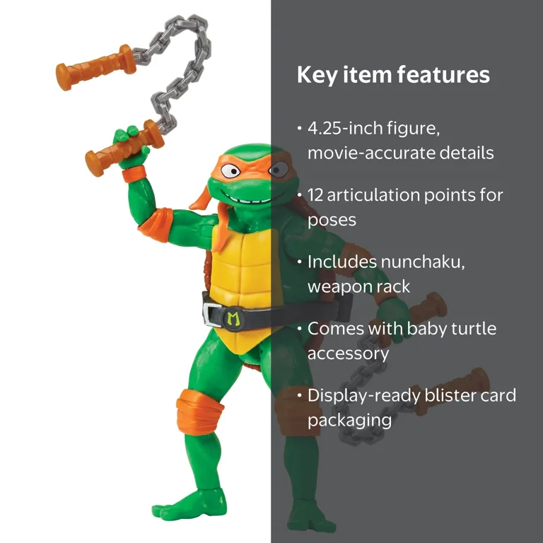 メッシー様 Teenage Mutant Ninja Turtles: Mutant Mayhem 4.25” Michelangelo