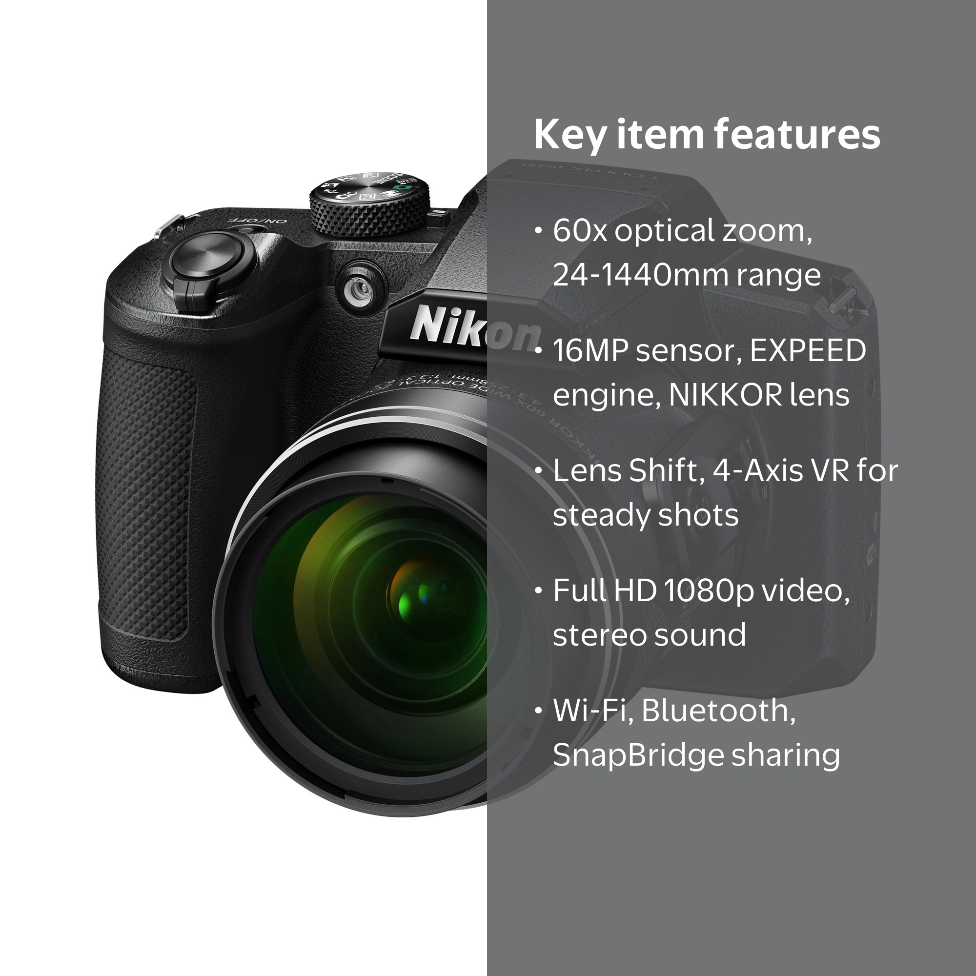 Nikon COOLPIX B600 Point & Shoot Camera with 60x Optical Zoom Lens