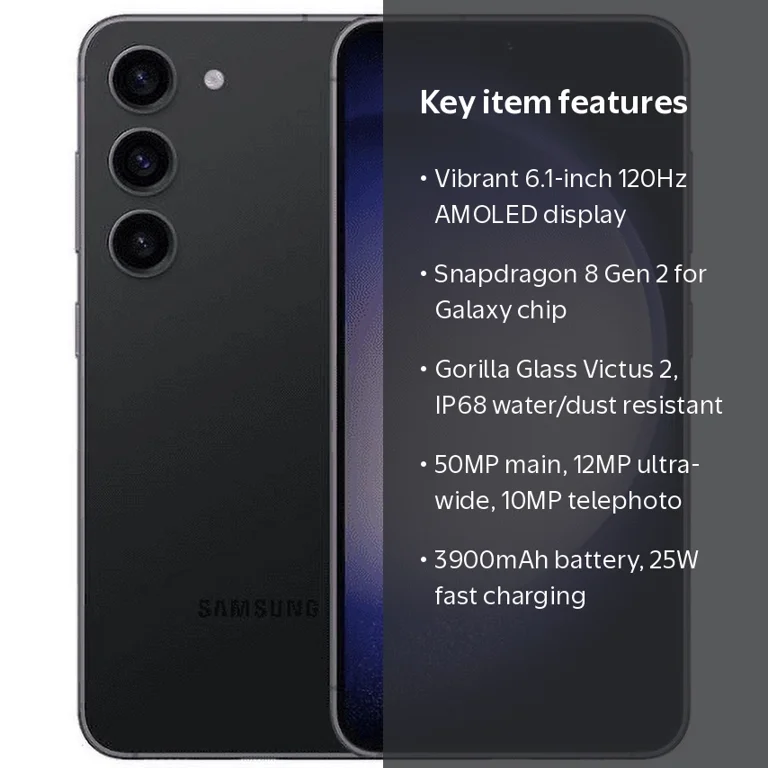 New Samsung Galaxy S23 Unlocked 128GB Phantom Black - Walmart.com