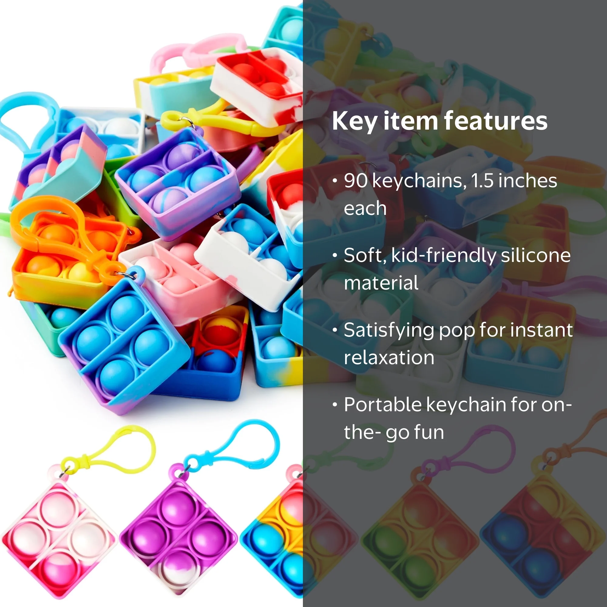 Ainiv Pop Tubes Lumineux – 2 Mini Chenilles LED Porte-Clés – Fidget Toy Sensoriel – Push Pop Avec 3 Modes D'Éclairage – Cadeau Enfant Adulte