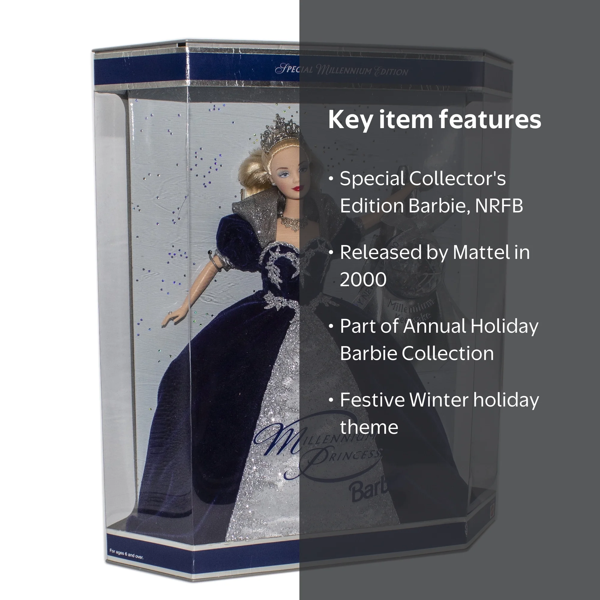 2000 Edition Holiday Millennium Princess Barbie, NRFB, (24154
