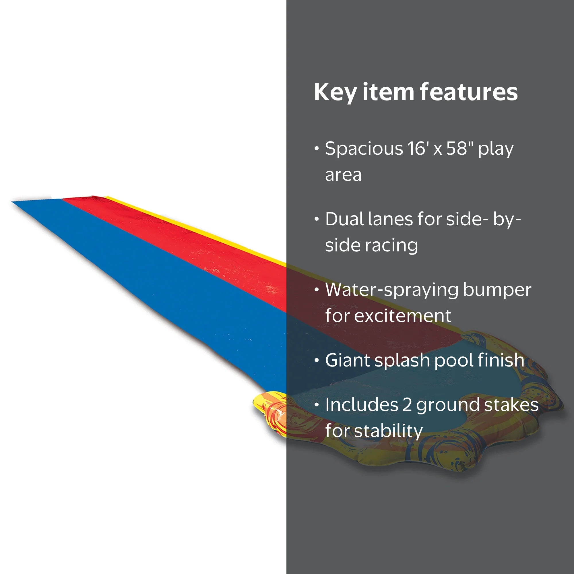 Banzai Splash Sprint Racing Slide - Dual-Lane Outdoor Inflatable