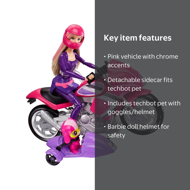 barbie doll motorcycle helmet Children Full Face Pink Davidson logo Barbie Year 1998 Harley-Davidson Motorcycle