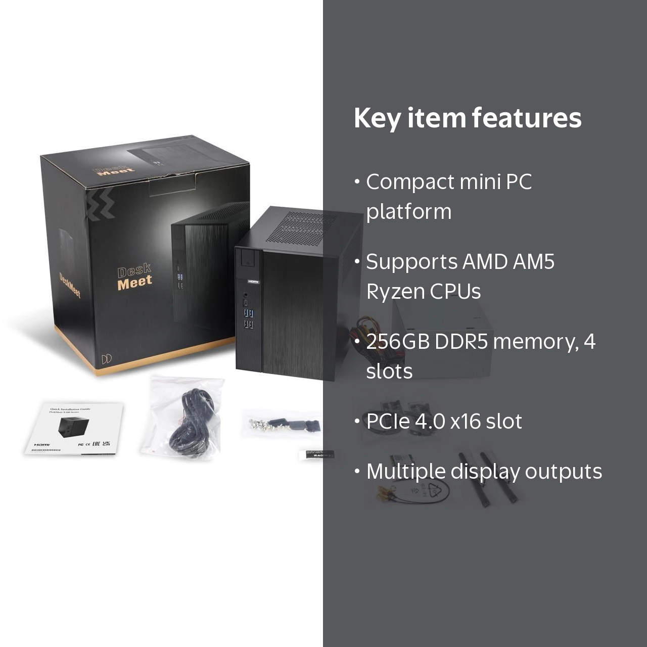 m*o様 deskmeet X600一式 DDR5 32GB付き Asrock DeskMeet X600 Series Barebone AMD AM5 Socket, Mini-ITX