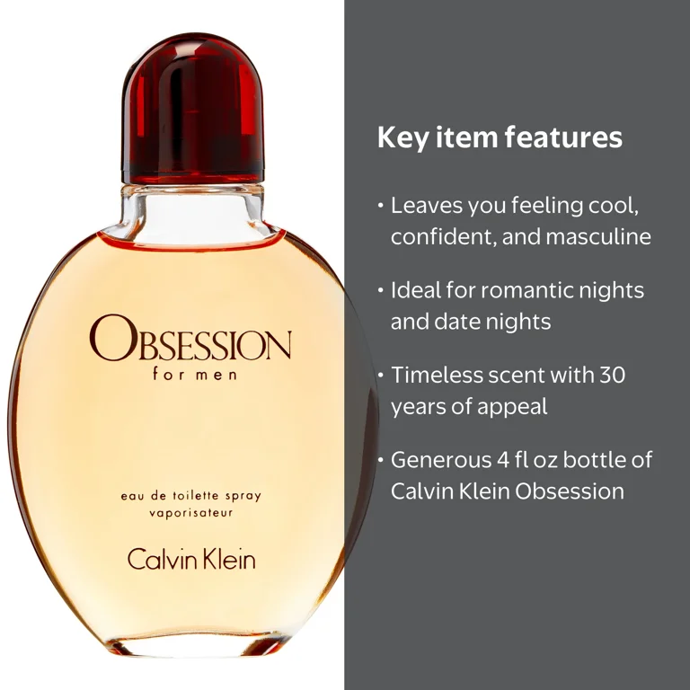 Calvin Klein Obsession Men's Fragrance, Eau de Toilette Cologne, 4