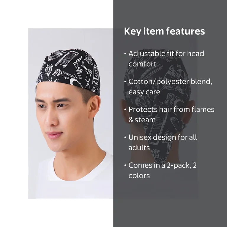 2er Pack Portwest S899 Chefs Skull Cap – Verstell Produktbild-Vorschau 3