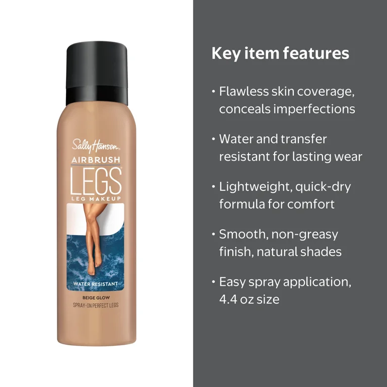 Sally Hansen Airbrush Legs Leg Makeup, Water-Resistant Beige Glow