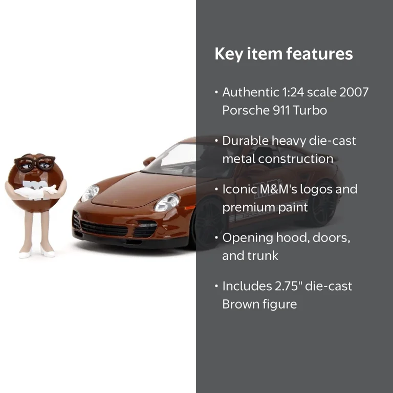 Jada Toys, 1:24 M&M's Hollywood Rides Porsche 911 with Brown