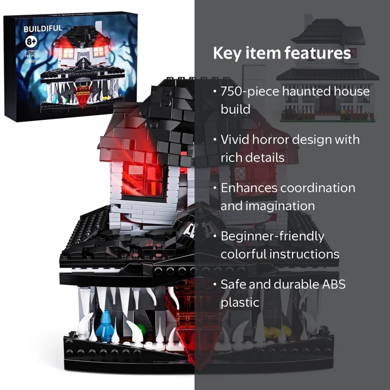 Monster Halloween House Building Block Set, 750Pcs, Haunted Model