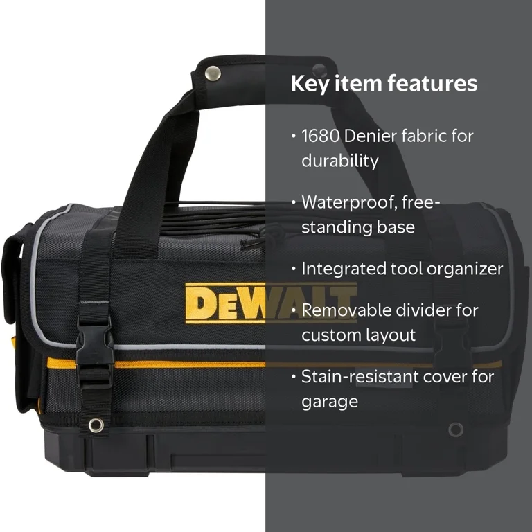 DEWALT TSTAK Tool Bag, 16-inch Durable Tote with Tool Organizer