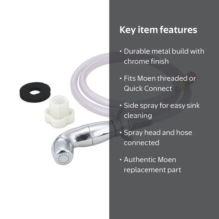 Moen Chrome Metal Kitchen Spray Head and Hose Assembly Universal
