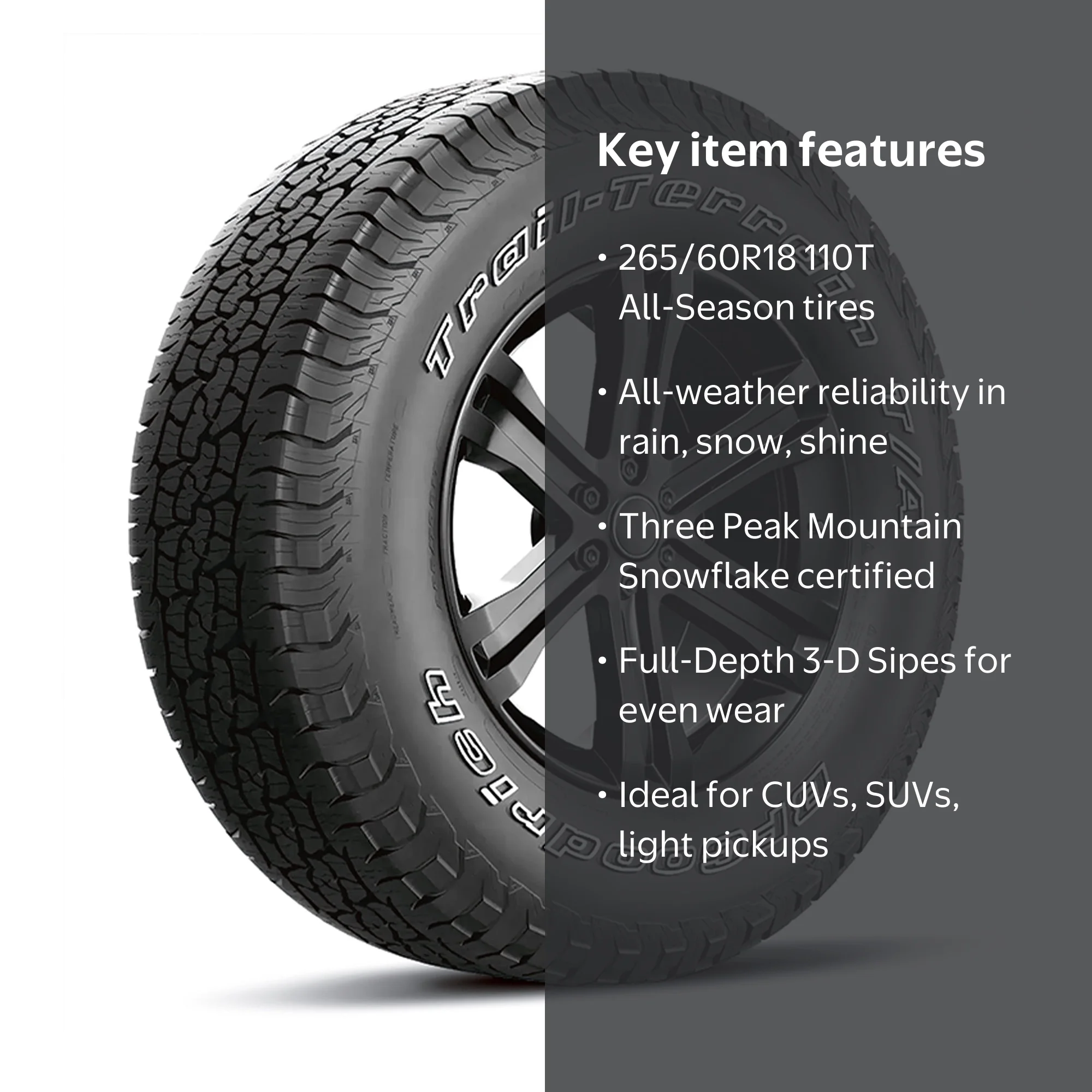 Free Shipping! BF Goodrich Trail-Terrain T/A All-Season 265/60R18