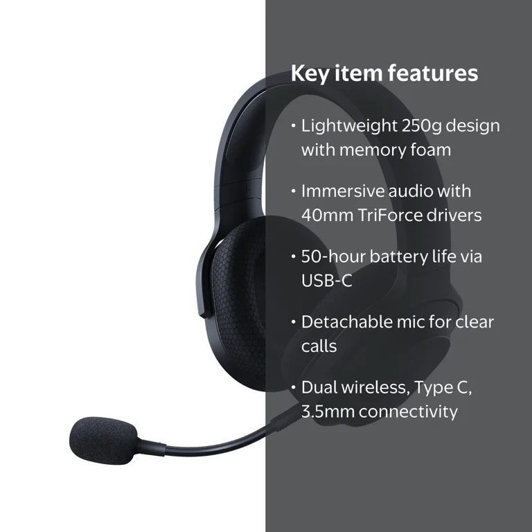 Razer, Wireless Gaming Headset, Barracuda X, 2.4GHz Bluetooth