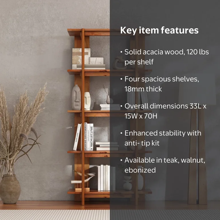 Christopher Knight Home 4-Tier Open Bookcase, 70.2