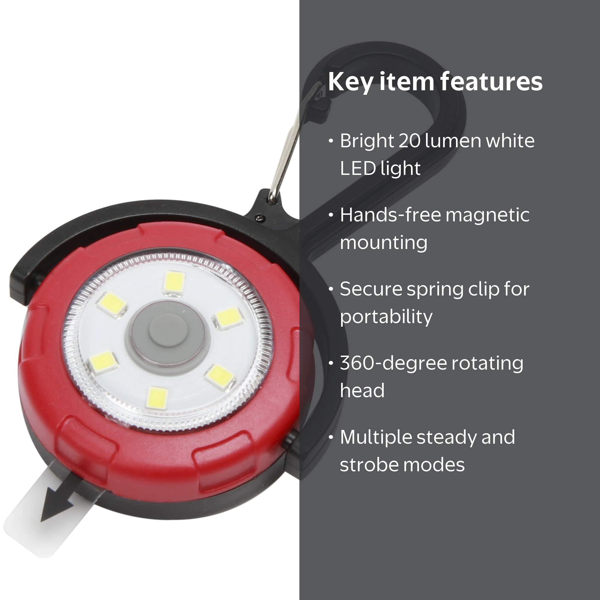 Hyper Tough 20 Lumen LED Keychain Flashlight with 360 Rotation