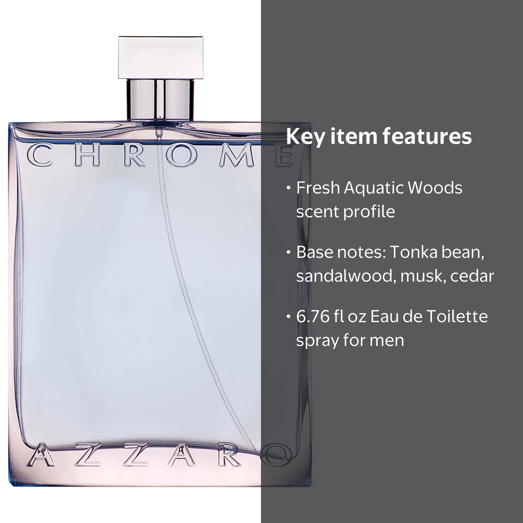 Azzaro Chrome Eau de Toilette, Cologne for Men, 6.76 fl oz