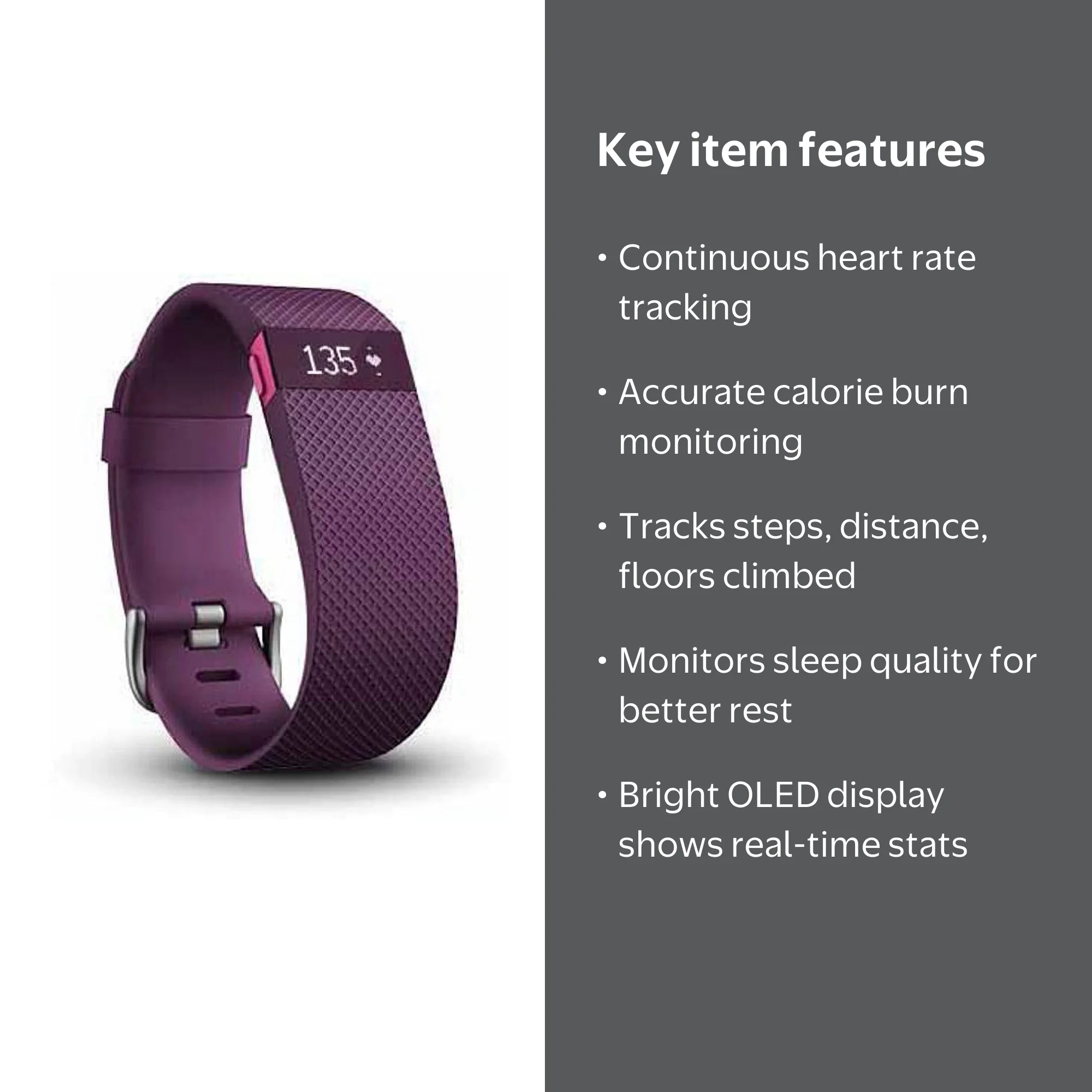 Fitbit Charge HR Heart Rate + Activity Wristband - Walmart.com