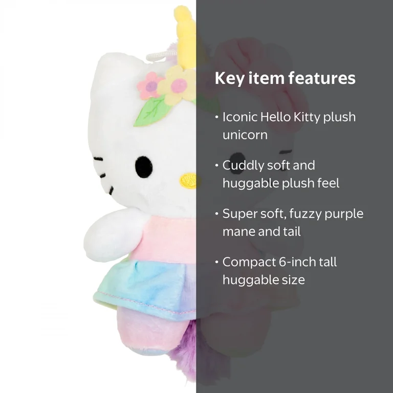 Sanrio Hello Kitty 6 inch Plush Unicorn Doll - Cute Collectible