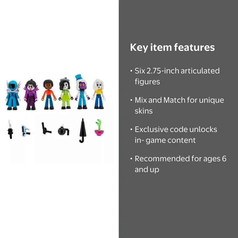 Roblox Arsenal Reloaded Rivals Action Figure Toy Weapons Set, 6