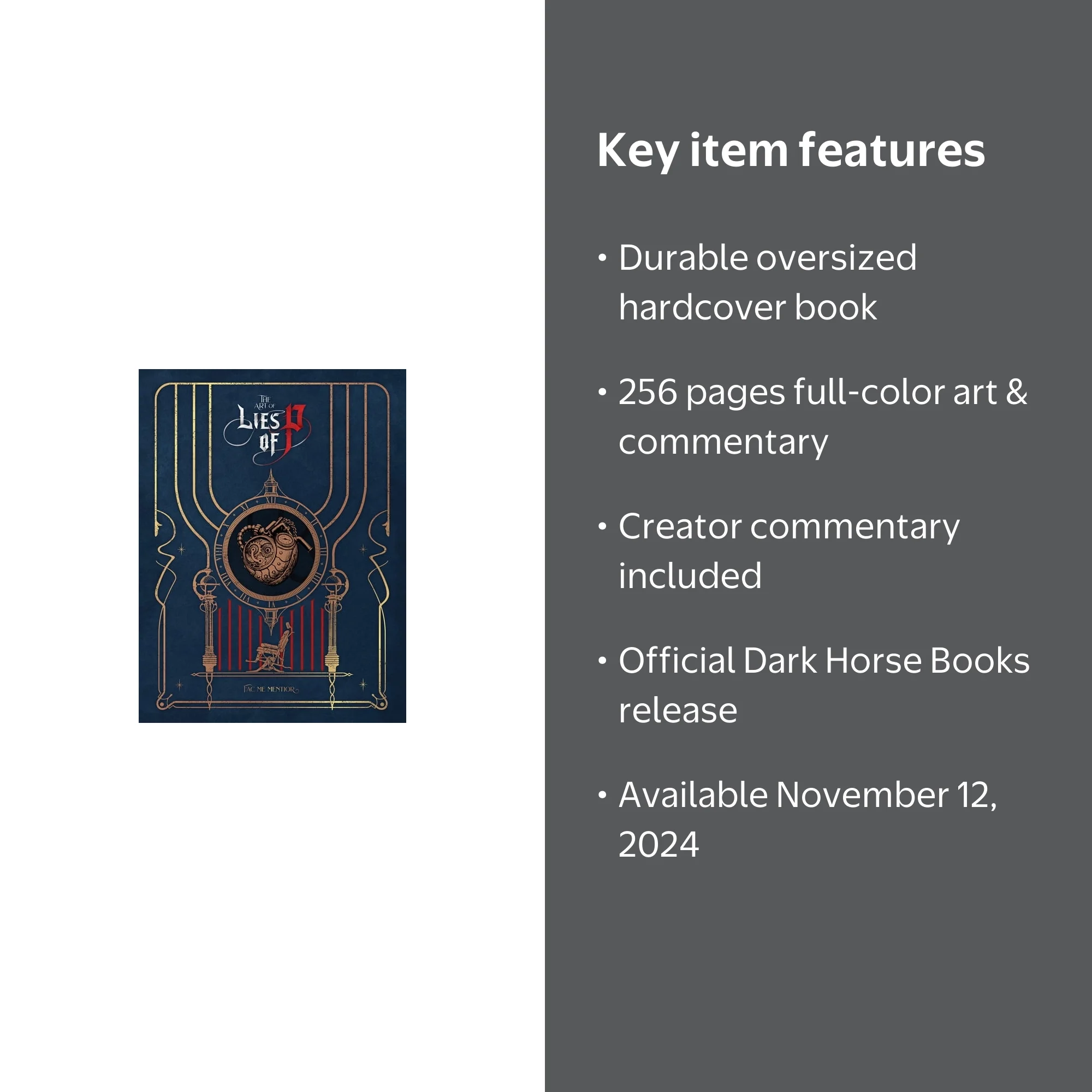 Dark Horse, The Art of Lies of P Hardcover, Full-Color Art Book