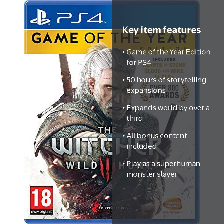Bandai Namco, The Witcher 3 Game of the Year Edition, PS4