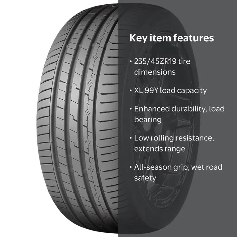 Accelera, Passenger Tire, 235/45ZR19 99Y XL, All Season Black