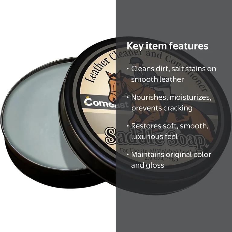 Comeast, Leather Saddle Soap, 2.8 oz, Leather Cleaner and