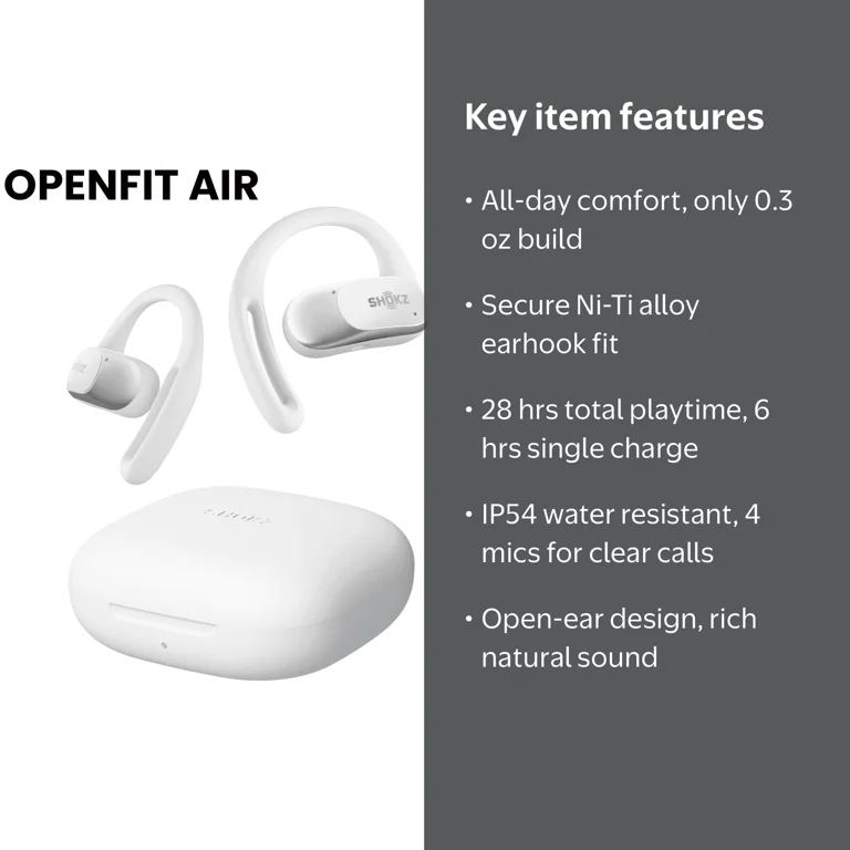Shokz, Open-Ear Headphones, OpenFit Air, True Wireless Earbuds