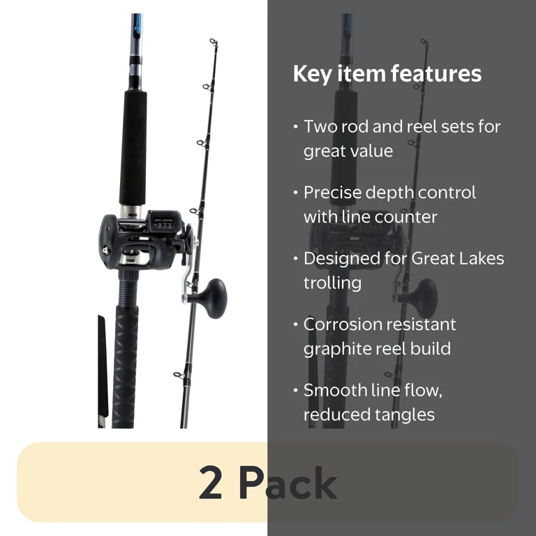 magda pro okuma depth counter reel 45DX Corrosion resistant graphite spools Okuma Great Lakes Trolling Rod