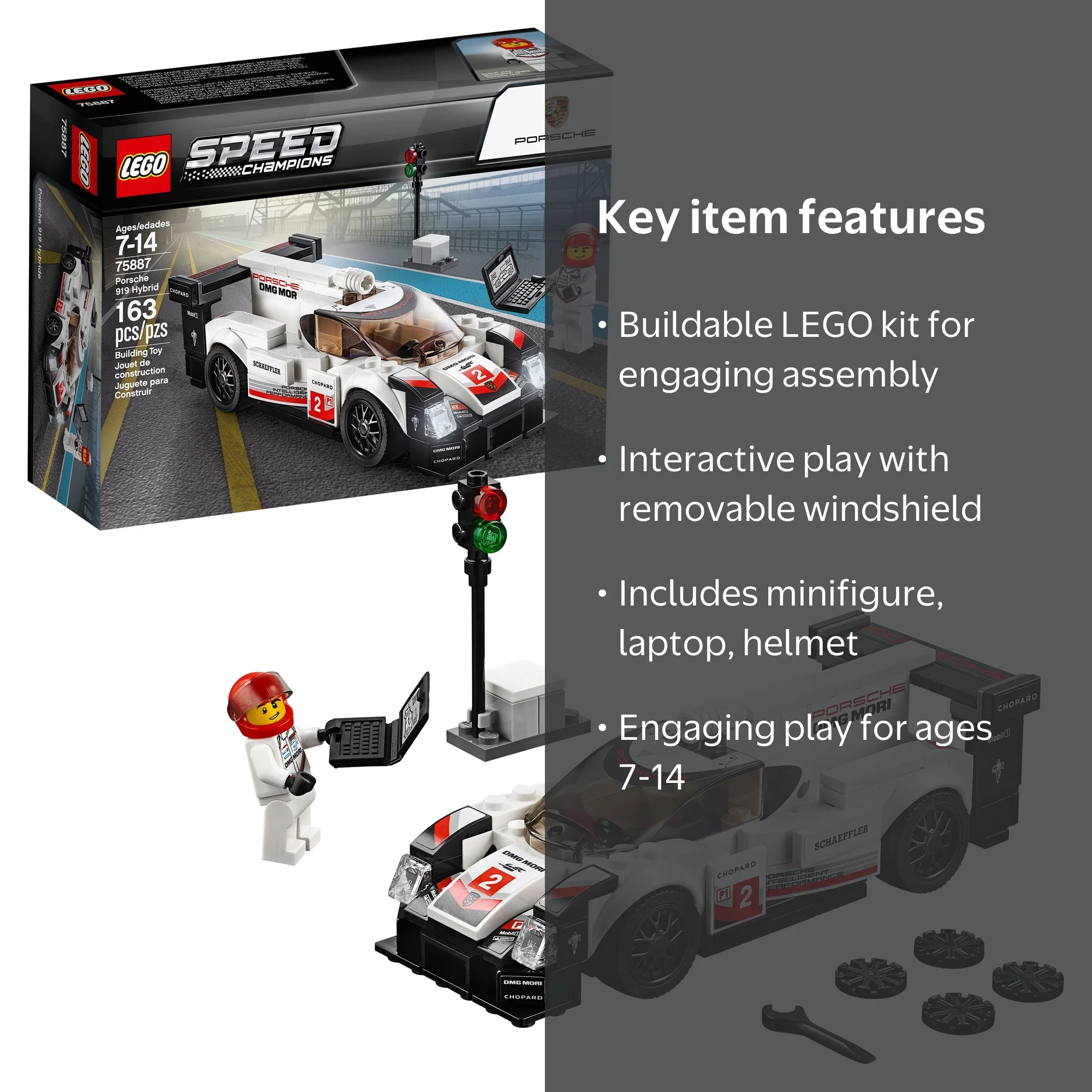 LEGO Speed Champions Fast Car Sets: Porsche 919 Hybrid 75887 for