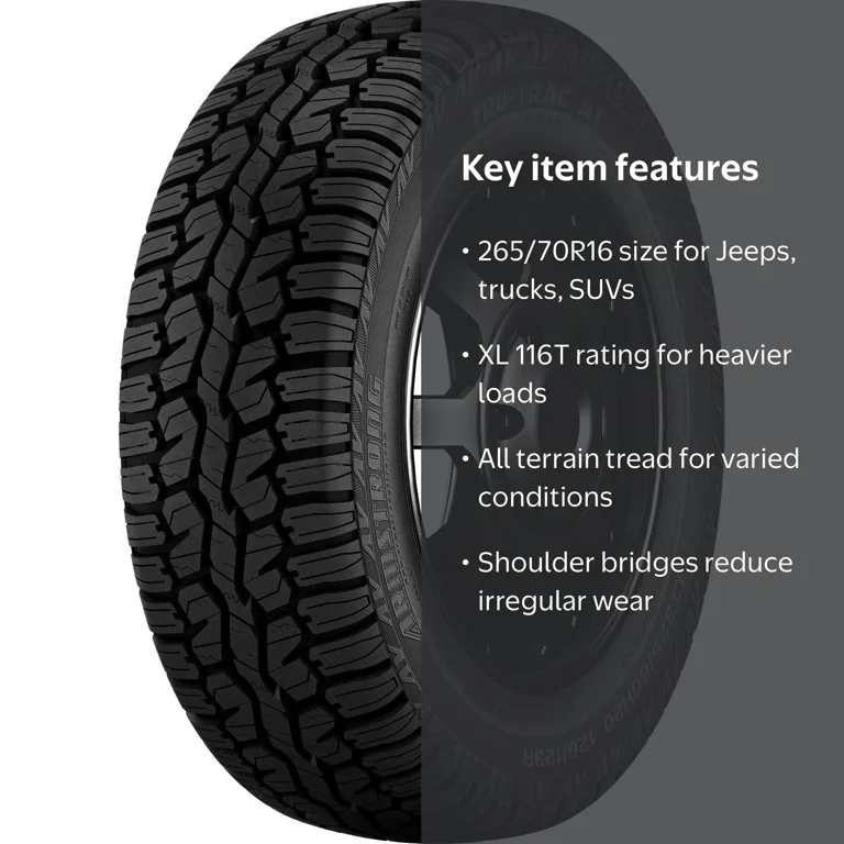 Armstrong Tires, All Terrain Light Truck Tire, 265/70R16, XL
