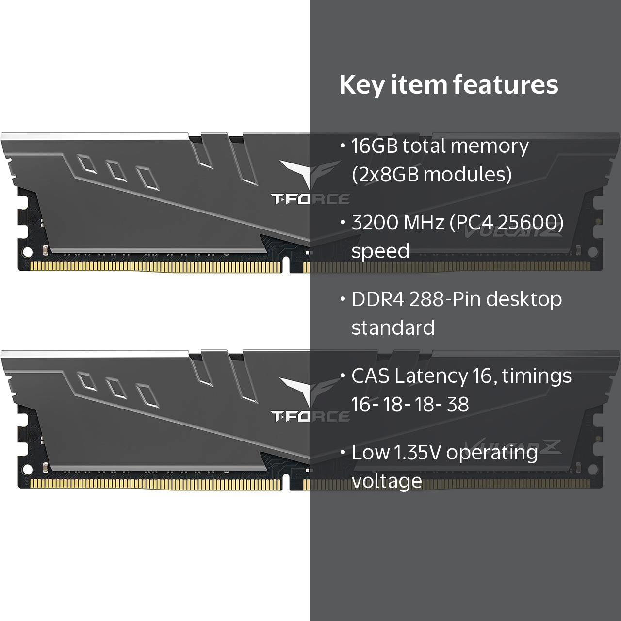 TEAMGROUP, Desktop Memory, Multicolor, 16GB (2 x 8GB), DDR4 3200