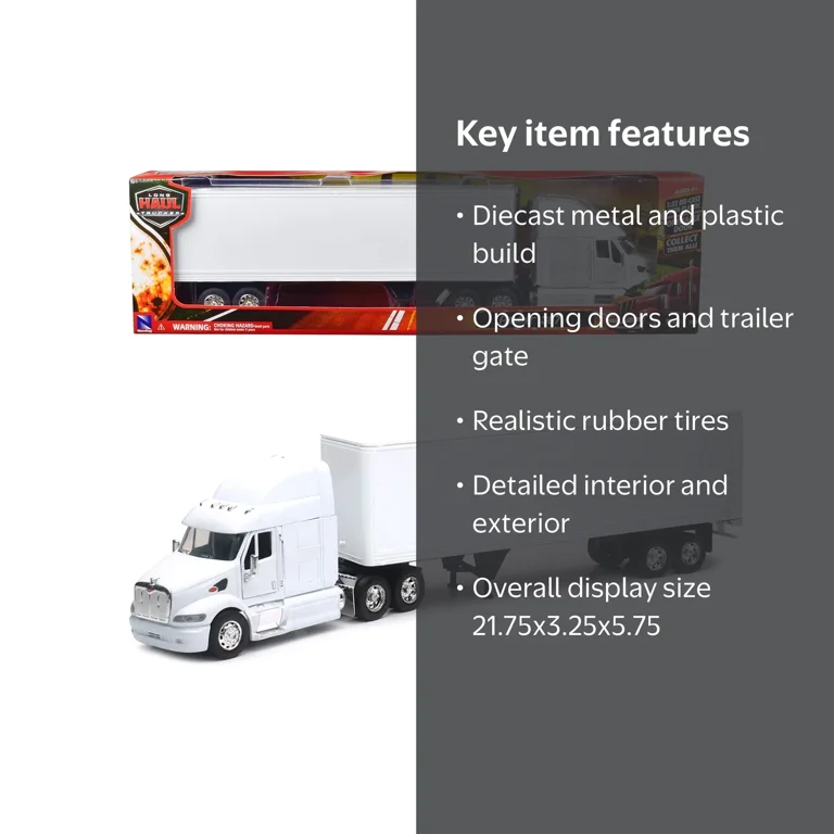 Peterbilt 387 Truck with Dry Goods Trailer White 