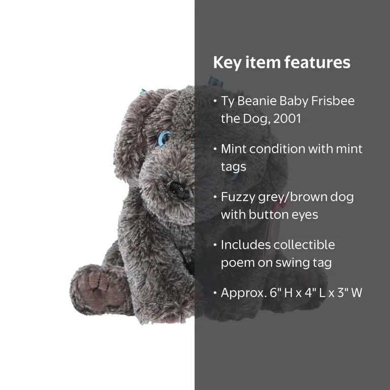 Ty Beanie Baby Plush: Frisbee the Dog Stuffed Animal | MWMT
