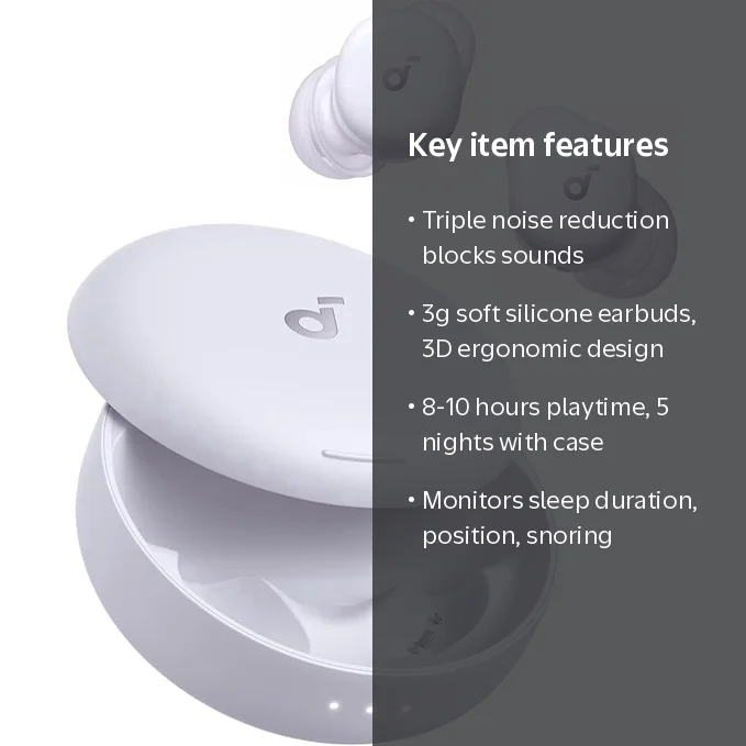 Soundcore Sleep A30 Special by Anker, Sleep Earbuds, ANC, Passive