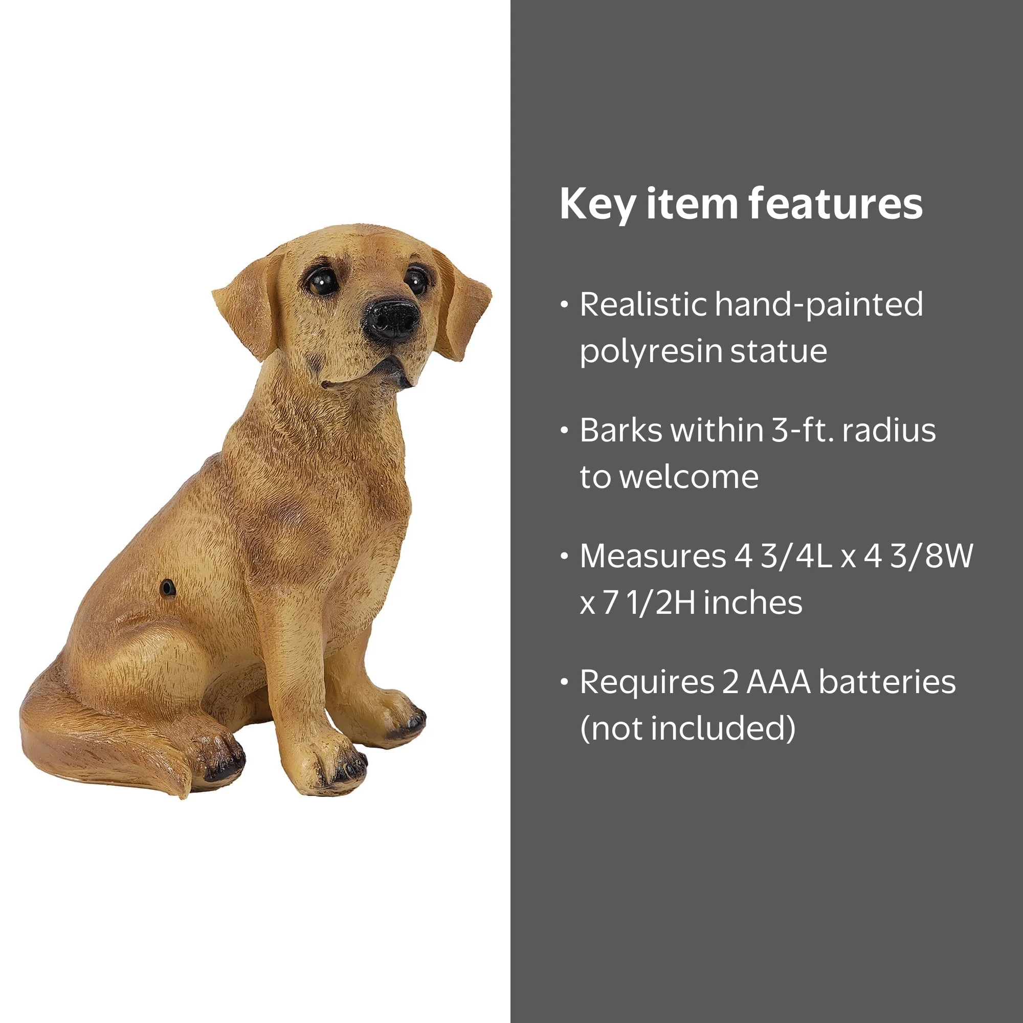 Fox Valley Traders Motion Sensor Barking Dog, Hand-Painted Resin