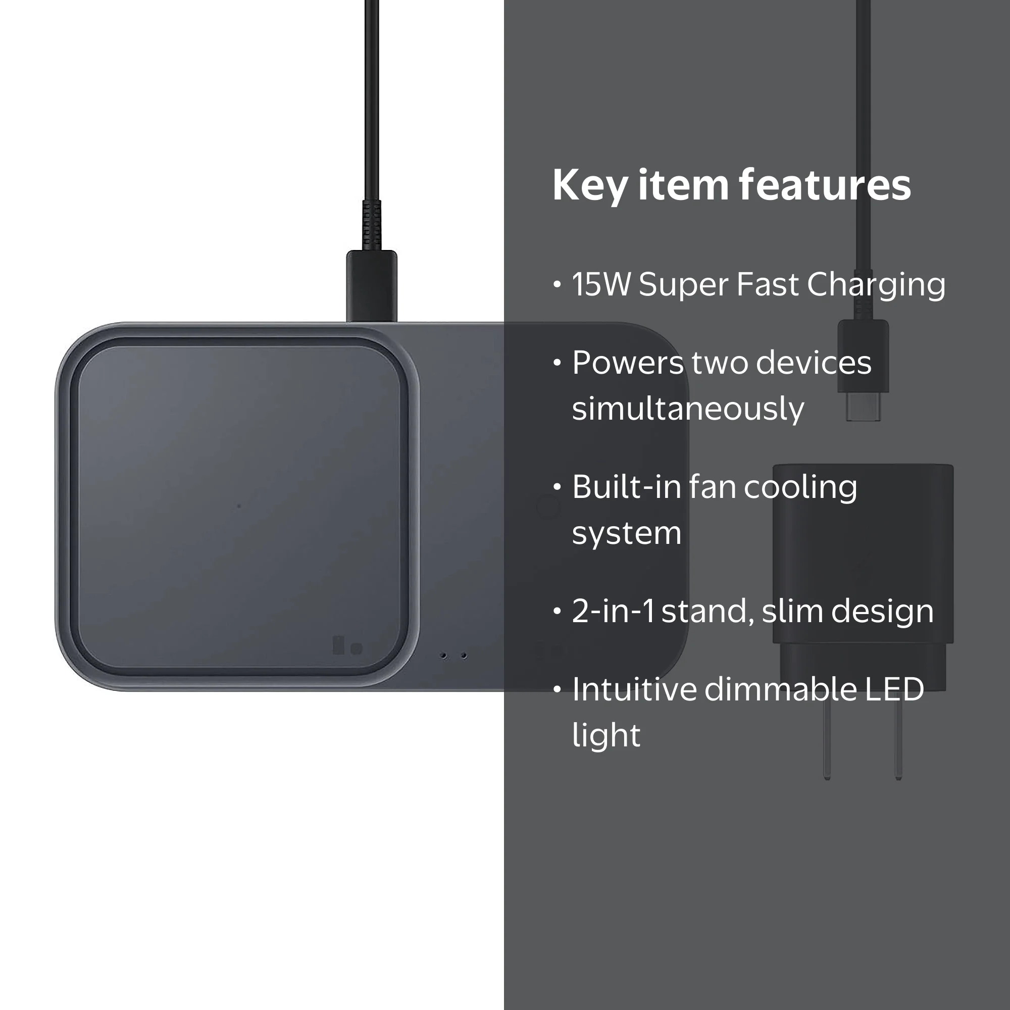 Samsung 15W Super Fast Wireless Charger DUO Pad with Travel