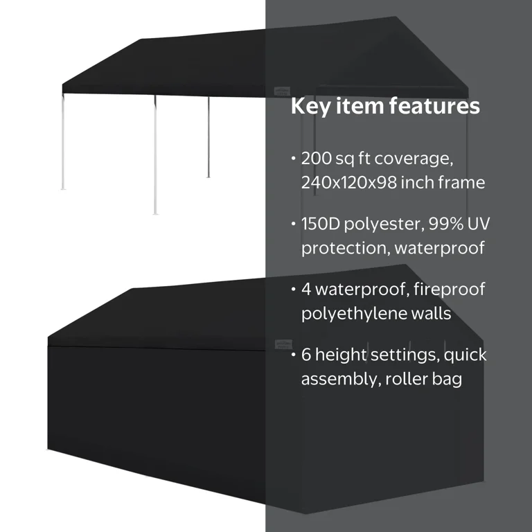 Caravan Canopy, Instant Canopy Set, 10 x 20' Straight Leg, w