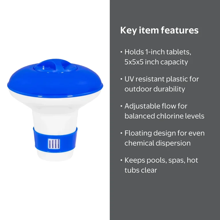 XtremepowerUS Pool Chlorine Dispenser for 1-Inch Tablets, Floating